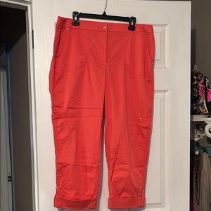 Bright Red Cropped Pants